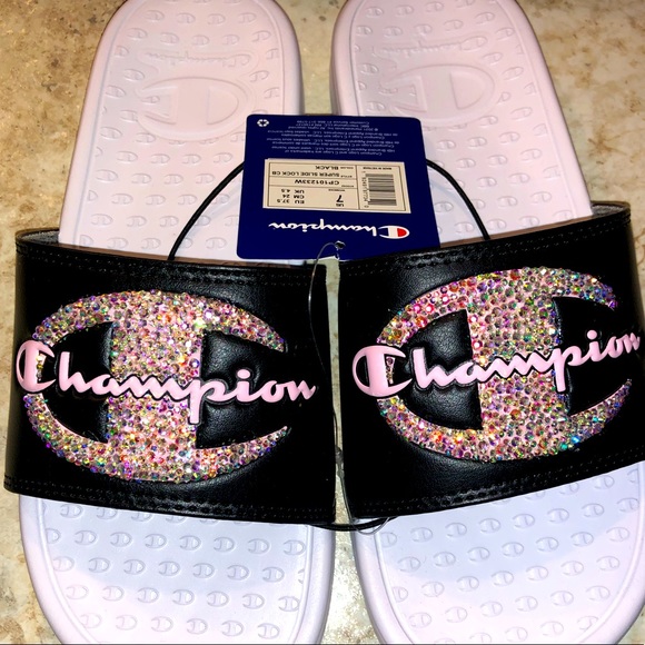 Champion Super Slide Lock CB Custom Swavorski Crystal Logo Size 7 - Picture 3 of 11